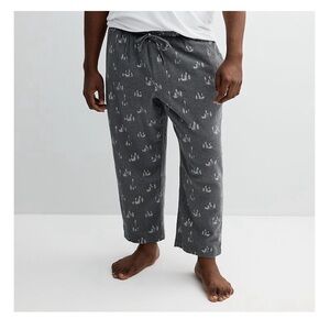 Kohl's Men’s Big & Tall 2XB gray flannel pajama pants with deer and trees design